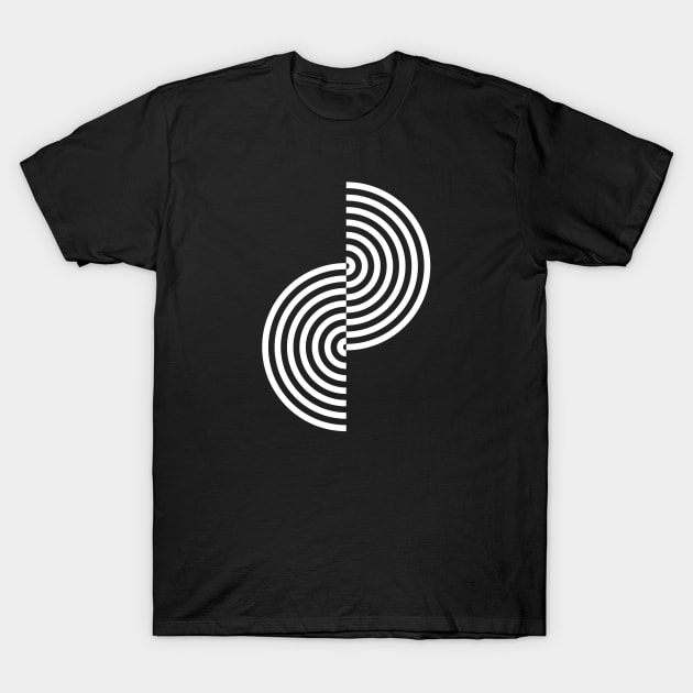 Groovy Waves - Black and White T-Shirt by VrijFormaat